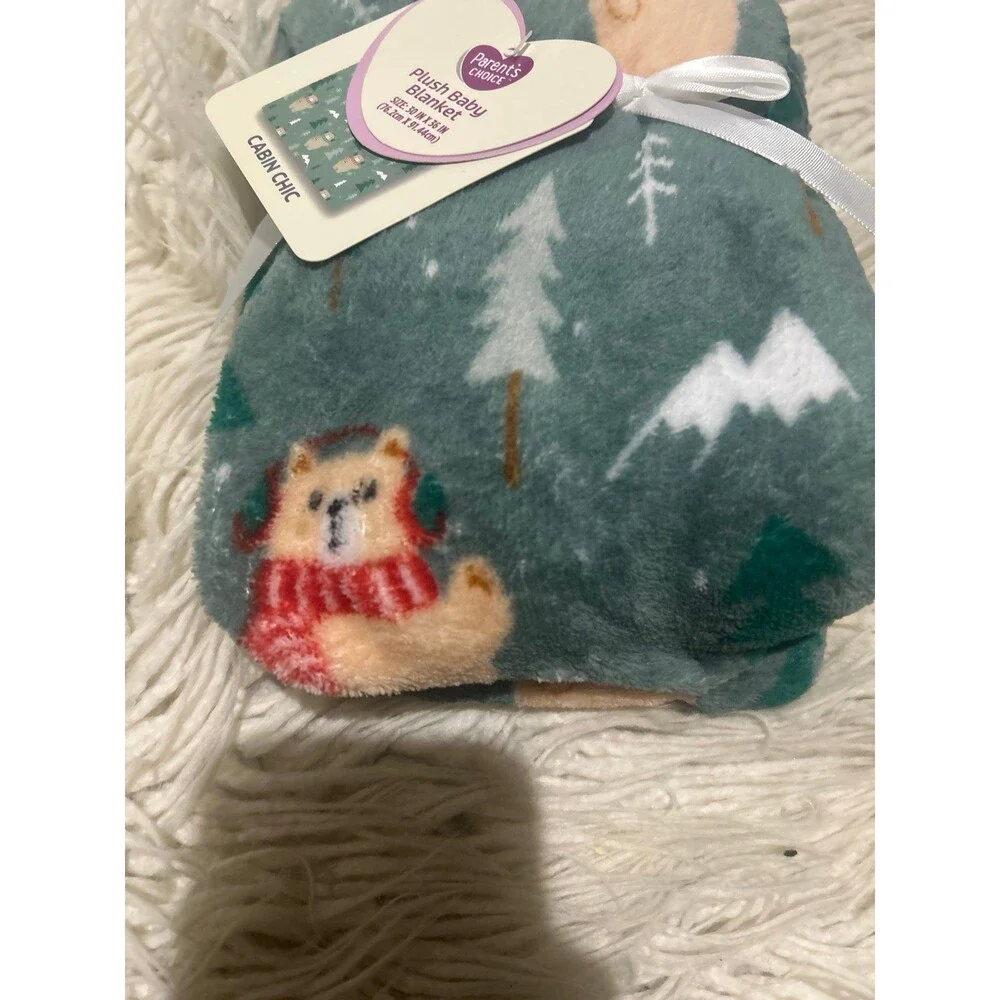 NEW with tag Parent's Choice Plush Baby Blanket - Cabin Chic